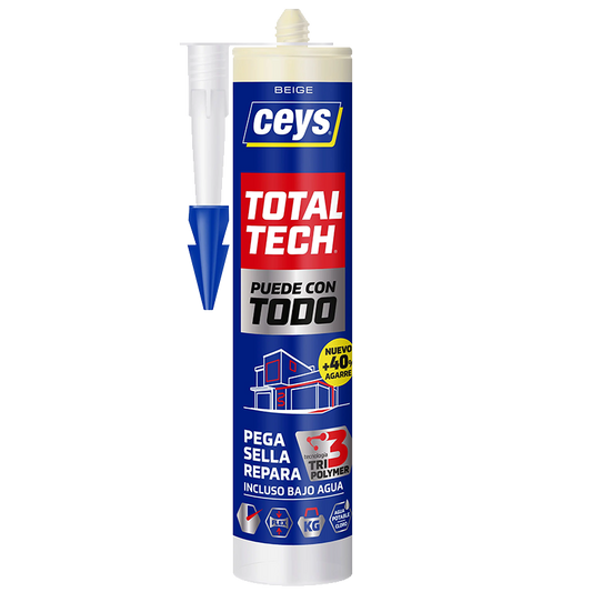 Sellador adhesivo silicona Ceys Total Tech Beige 290ml