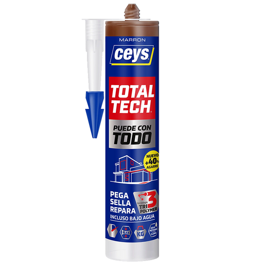 Sellador adhesivo silicona Ceys Total Tech Marrón 290ml