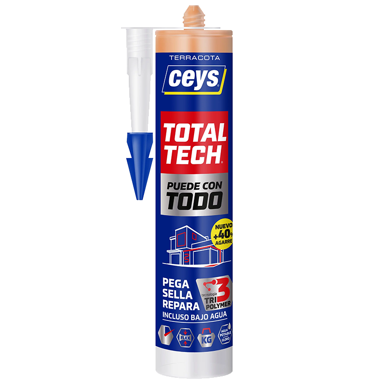Sellador adhesivo silicona Ceys Total Tech Terracota