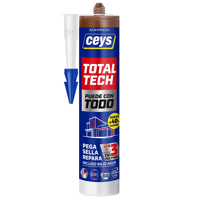 Sellador adhesivo silicona Ceys Total Tech Marrón 290ml