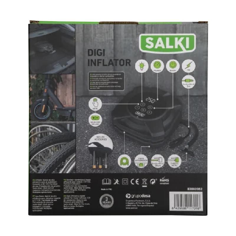Inflador digital Salki Desa DIGI INFLATOR a 12V