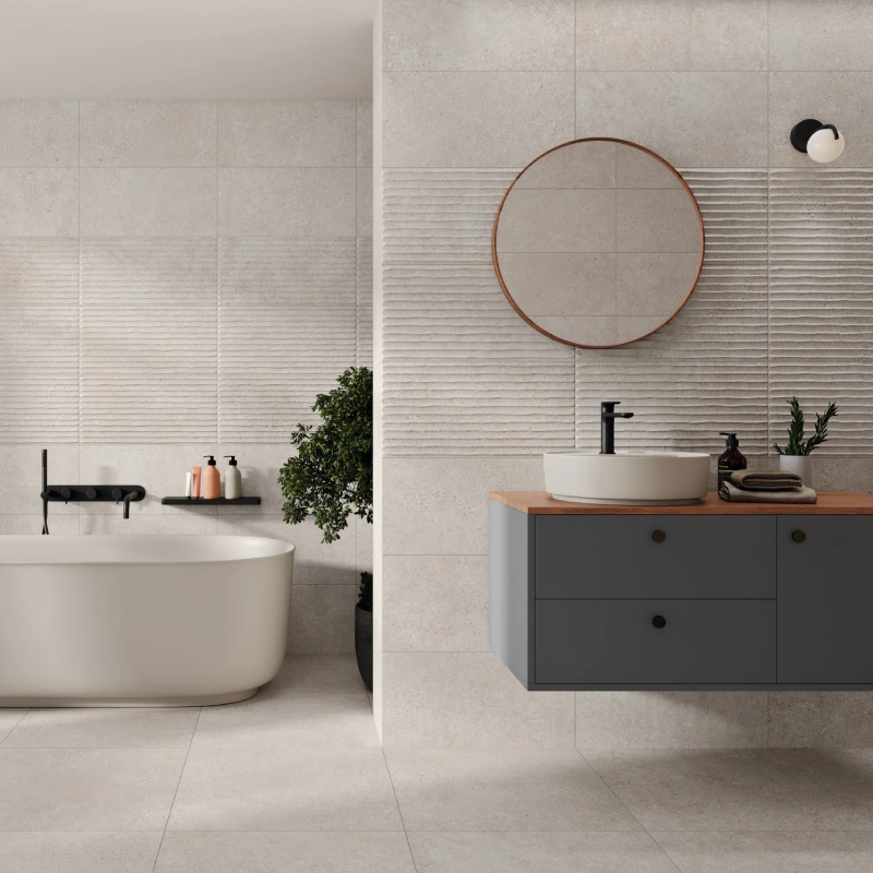 Pavimento Porcelánico Kreta Greige 60X60 Rectificado