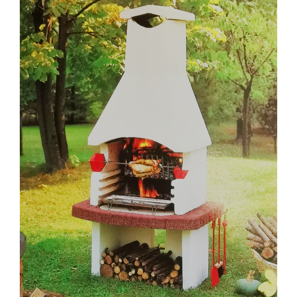 OUTLET Barbacoa de obra prefabricada Creta Gris con campana