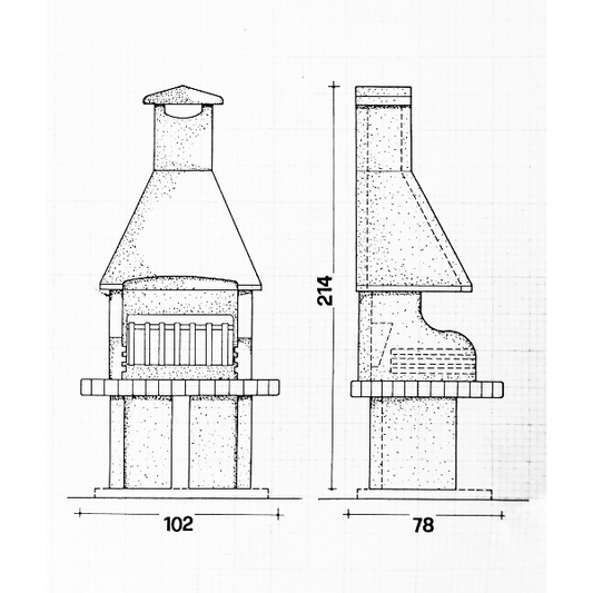 OUTLET Barbacoa de obra prefabricada Creta Gris con campana