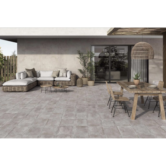Pavimento exterior porcelánico Ranon Grey 33,3 x 33,3